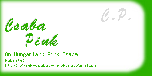 csaba pink business card